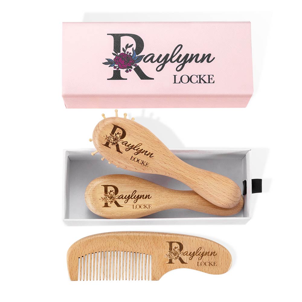 Amelia Personalised Name Brush & Comb Set – Baby boo boutique