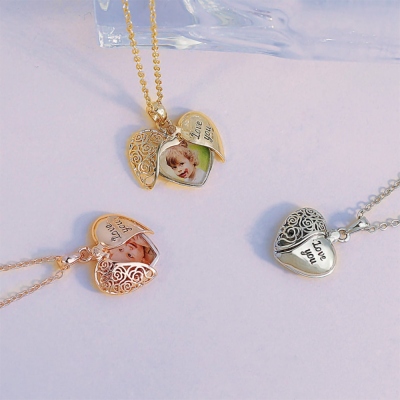 Pendentif Photo Enfant Collier Médaillon Secret Pinkgarden - Cœur
