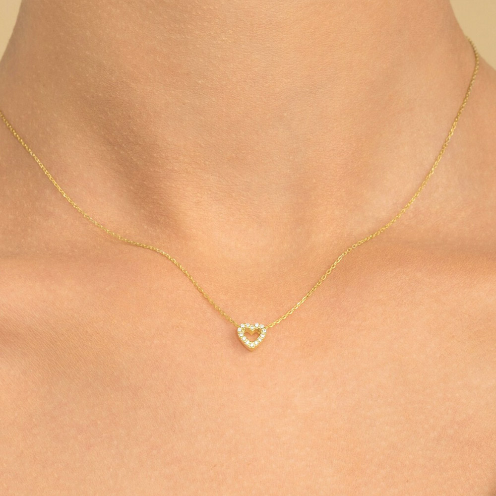 Heart Shape Diamond Necklace, Natural Diamond Pendant, 14K Gold Necklace,  Diamond Layering Necklace, Floating Diamond, Drop Necklace - Etsy