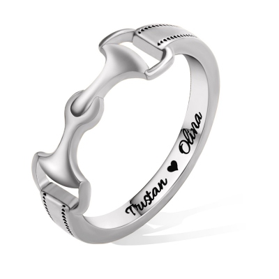 Personalized Snaffle Bit Horse Ring, Sterling Silver Snaffle Bit, Equestrian Jewelry, Horse Ring, Birthday/Christmas Gift for Horse Lovers/Women