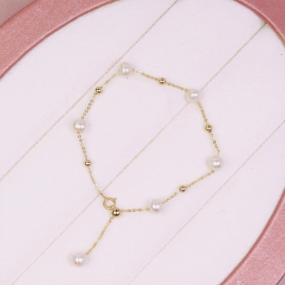 Real Natural Freshwater Pearl Bracelet, Pearl Beaded Bracelet, Pearls Jewelry, Dainty Bracelet for Women/Mom/Wife/Girlfriend/Bridesmaids