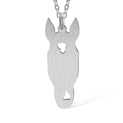 Horse Marking Necklace with Custom Horse Head Silhouette, Cutout Horse Head Pendant Necklace, Horse Charm Memorial Necklace Horse Keepsake