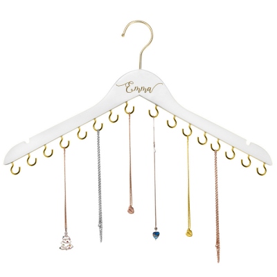 Custom Jewelry Hanger, Hanging Jewelry Storage Hooks for Necklace, Wooden Necklace Organizer, Dorm Room Bracelet Necklace Holder, Gift for Women/Girls
