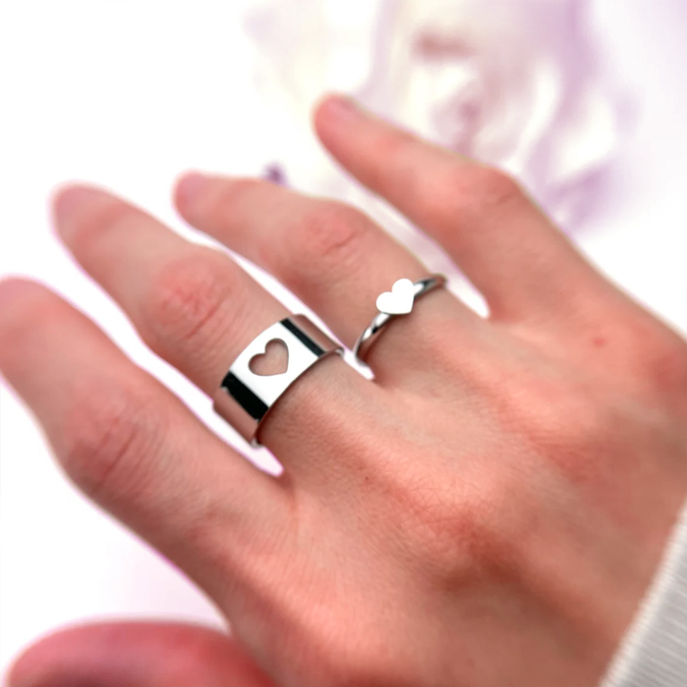 Valentine's Day Gift His and Her Promise Rings, Rose Gold Wedding Anni –  jringstudio