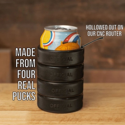 Hockey Puck Can Cooler, Tumbler Can Cooler, Hockey Puck Beer Holder, Hockey Gift For Men, Ice Hockey Can Cooler, Fathers Day Gift, Barware
