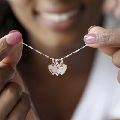 Collier Coeur Personnalisé Mère Fille 2 3 4 5 6 Pierres De Naissance