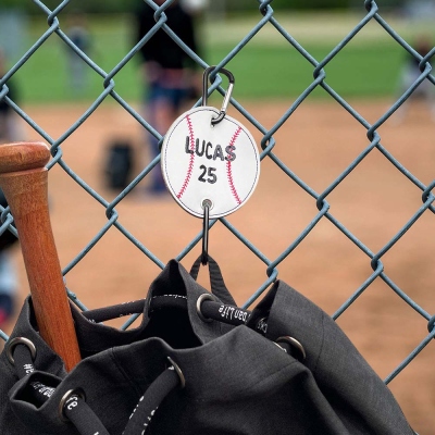 Personalized Name Bag Holder, Embroidered Baseball/Softball Bag Holder, Leather/Acrylic Dugout Organizer, Gift for Sports Lovers/Players/Coaches
