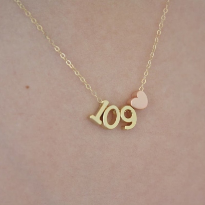 Custom Number Necklace, Sports number Necklace, Badge Number Necklace, Personalized Necklace, Dainty Gold Necklace