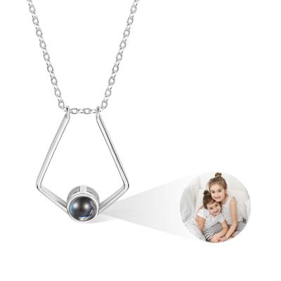 Custom Ring Holder Projection Necklace with Picture, Ring Keeper Photo Necklace, Wedding Ring Holder Pendant, Birthday/Nurse Gift for Women/Mom/Wife