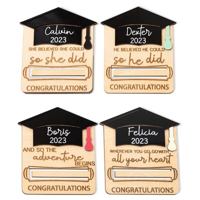 Personalized Graduation Money&Gift Card Holder, Graduation Quotes, Graduation Money Holder, Wooden Card Box, Graduation Gift for Graduates/Students