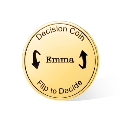Personalisierte Flip to Decide-Münze, Entscheidungsmünze, individuell gravierte Messingmünze, Flip-Münze für Paare, Geschenke für Sie/Ihn/Paar