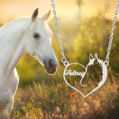 Personalized Heart Vinyl Pet Memorial Necklace, Heart Horse/Heart Cat/Heart Dog Necklace, Memorial Gift, Gift for Her/Pet Lover
