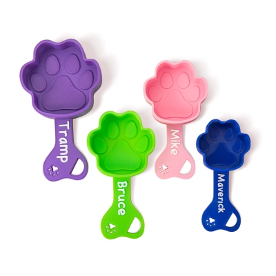 Custom Name Dog Food Scoop, Personalized 3D Print Pet Paw Design Kibble Scooper Food Dispenser, Dog Measuring Cup, Gift for Pet Owner/Pet Lover