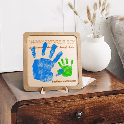Custom Kids Paint Kit Ornament, Kids Paint Kit Art, Handprint Fathers Day Gift, Father's Day Gifts, Gift for Him/Dad