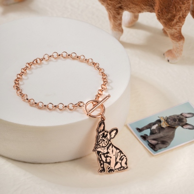 Custom Pet Portrait Bracelet, Personalized Pet Memorial Gift, Pet Photo Bracelet, Dog Cat Bracelet, Gift for Pet Lover/Her