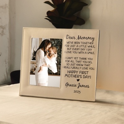 Personalized First Mother's Day Gift, Engraved Natural Wood Picture Frame,1st Mother's Day Gift from Baby, New Mom Gifts, Gift for Birthday/Christmas