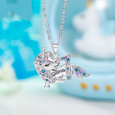 Personalized Unicorn Necklace for 1-9 Year Old Girls, Jewelry for Childrens/Teenage/Kids, 6 Year Old Girl Birthday Gift Ideas, First Communion Gifts