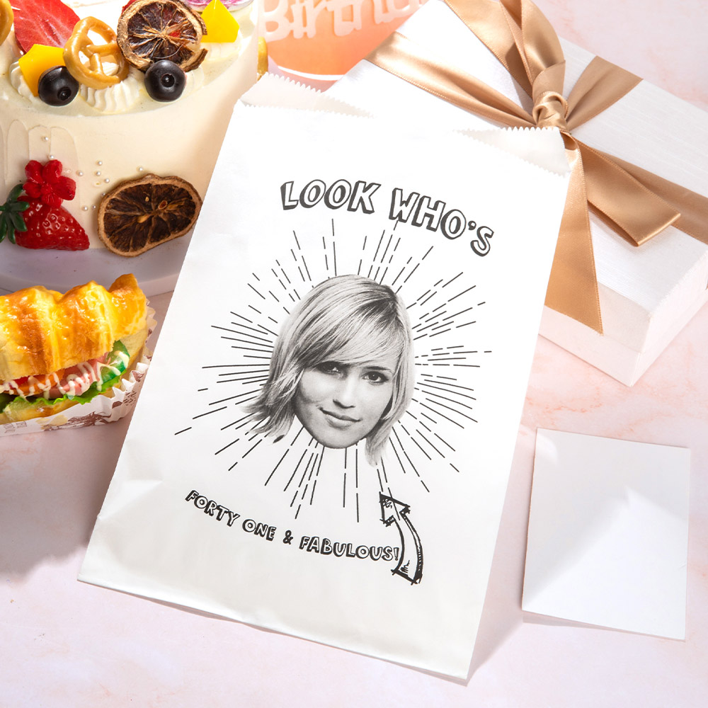 Custom Photo Birthday Favor Bags, Set of 20pcs, Food Bags, Party