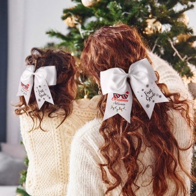 Accessoire de cheveux d’arc de nom personnalisé, arc de crayon d’école, pince à cheveux pour tout-petits, accessoire de Noël/anniversaire, cadeau de rentrée scolaire, cadeau pour filles/filles