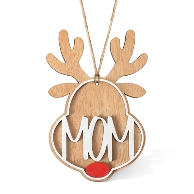 Étiquettes de bas de décoration de Noël personnalisées, ornements de renne en bois/patte pour bas suspendus, étiquettes de nom pour accessoires de stockage décoration d'arbre