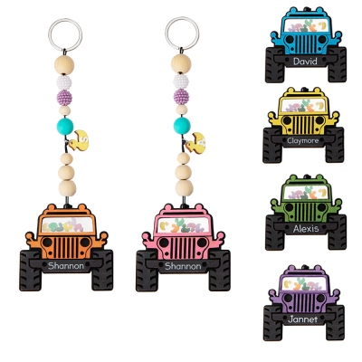 Personalized Name Duck Jeep Car Charm, Custom Paint Finish Jeep Car Charm, Jeep Car Decoration, Car Hanging Ornament, Gift for Jeep Lover/Driver
