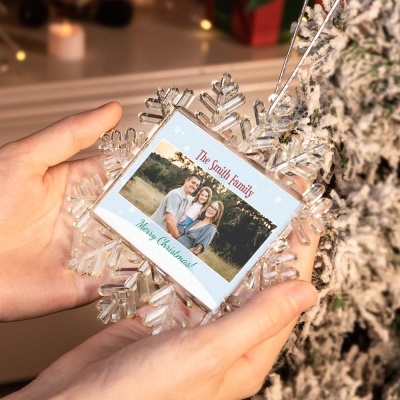Personalisierter Familienfoto-Schneeflocken-Ornament, personalisierter Namens-Weihnachtsanhänger, Wintergeschenke, Weihnachtsgeschenke, Geschenke für Familie/Liebhaber/Sie