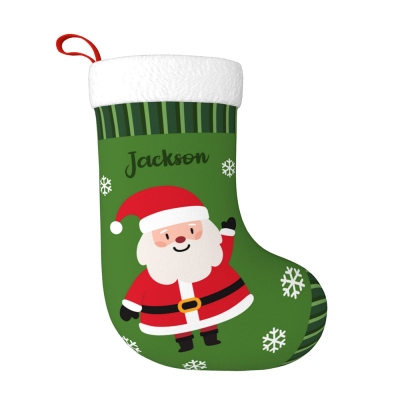 Custom Christmas Cartoon Stuffed Stockings, Santa/Elf/Gingerbread Christmas Gift Bags for Family, Holiday Ornament Home Decor, Gift for Boys & Girls