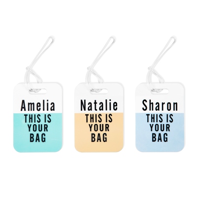 Custom Name Luggage Bag Tag, Personalized Travel Accessories, Travel Theme Tag Suitcase ID Tag, Birthday Gift for Family/Friends