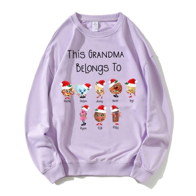 Benutzerdefinierte Familiennamen Cookies Crewneck Shirt, süße Keks Charakter T-shirt & Sweatshirt, Männer & Frauen Unisex, Weihnachtsgeschenk für Großeltern/Familie