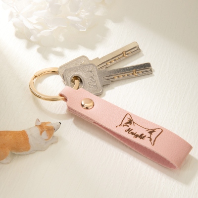 Present till husdjursägaren, nyckelring med personligt namn för sällskapsdjur, handväska till djurdesign, födelsedags-/julpresent till djurälskare