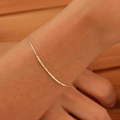 Bracelet en code Morse personnalisé, bracelet de relation longue distance, bijoux de couple en argent sterling 925, cadeau de Saint-Valentin/anniversaire pour couple/amant