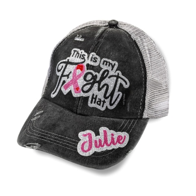 This Is My Fight Hat, Distressed Justerbar Rosa Band Breast Cancer baseballkeps, Cancer Awareness Accessories, Chemo/Cancer Care Gifts for Women