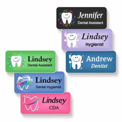 Badge personalizzato per il nome del dentista, targhetta magnetica con segno del dente, carta d'identità in acrilico, regalo di apprezzamento, regalo per personale dentale/assistente/igienista