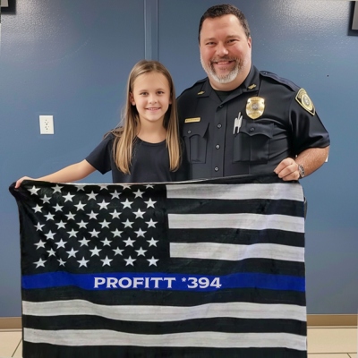 Personalized Thin Blue Line Blanket with Name, Police Officer/Law Enforcement/Deputy Sheriff Striped Blanket, Graduation or Police Retirement Gifts