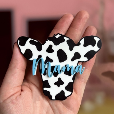 Custom Mama Cow Bogg Bag Charm, Acrylique Cow Head Button Charm, Cow Mama Bogg Bag Flush Mount Accessoire, Bogg Bag Pop-in Charm, Cadeau pour les amoureux des vaches