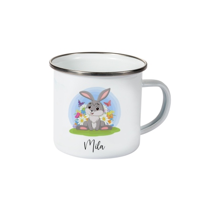 Personalized Name Easter Bunny Mug, Hot Cocoa Coffee Mug for Kid, Easter Basket Stuffer, Easter Party Decoration, Easter Gift for Girl/Boy/Toddler
