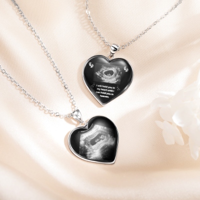 Custom Pregnancy Scan Necklace, Personalized Sonogram Ultrasound Jewelry, Birthday Gift for New Dad, Memorial Gift for Dad/Daddy/Mom, Personalized Engraved Miscarriage Keepsake, Baby Loss Gift, Miscarriage Necklace, Pregnancy Loss, Baby Loss Keepsake