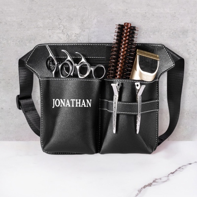 Custom Hairdresser Scissor Bag, Barber Leather Waist Pouch, Hairdressing Tools Storage with Waist Belt, Hair Stuff Travel Bag Hairstylist Must Haves