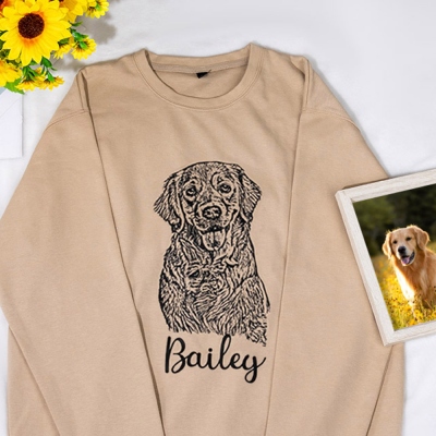 Personalized Pet Portrait Shirt, Custom Shirt with Dog Cat Photo, Pet Mom Dad T-Shirt/Sweatshirt/Pullover Hoodie, Unisex Fit, Gift for Pet Lover/Owner