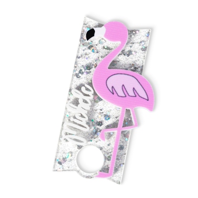 Personalized Flamingo Glitter Tumbler Topper, 3D Custom Name Removable Acrylic Tag for 30oz/40oz Tumbler, Cup Accessory, Gift for Her/Family/Friend
