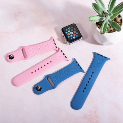 Cinturino per orologio da ballo personalizzato per Apple/Fitbit/Samsung, cinturino per orologio in silicone inciso per la danza, cinturino sportivo personalizzato, regalo per ballerino classico/amante di Hiopop