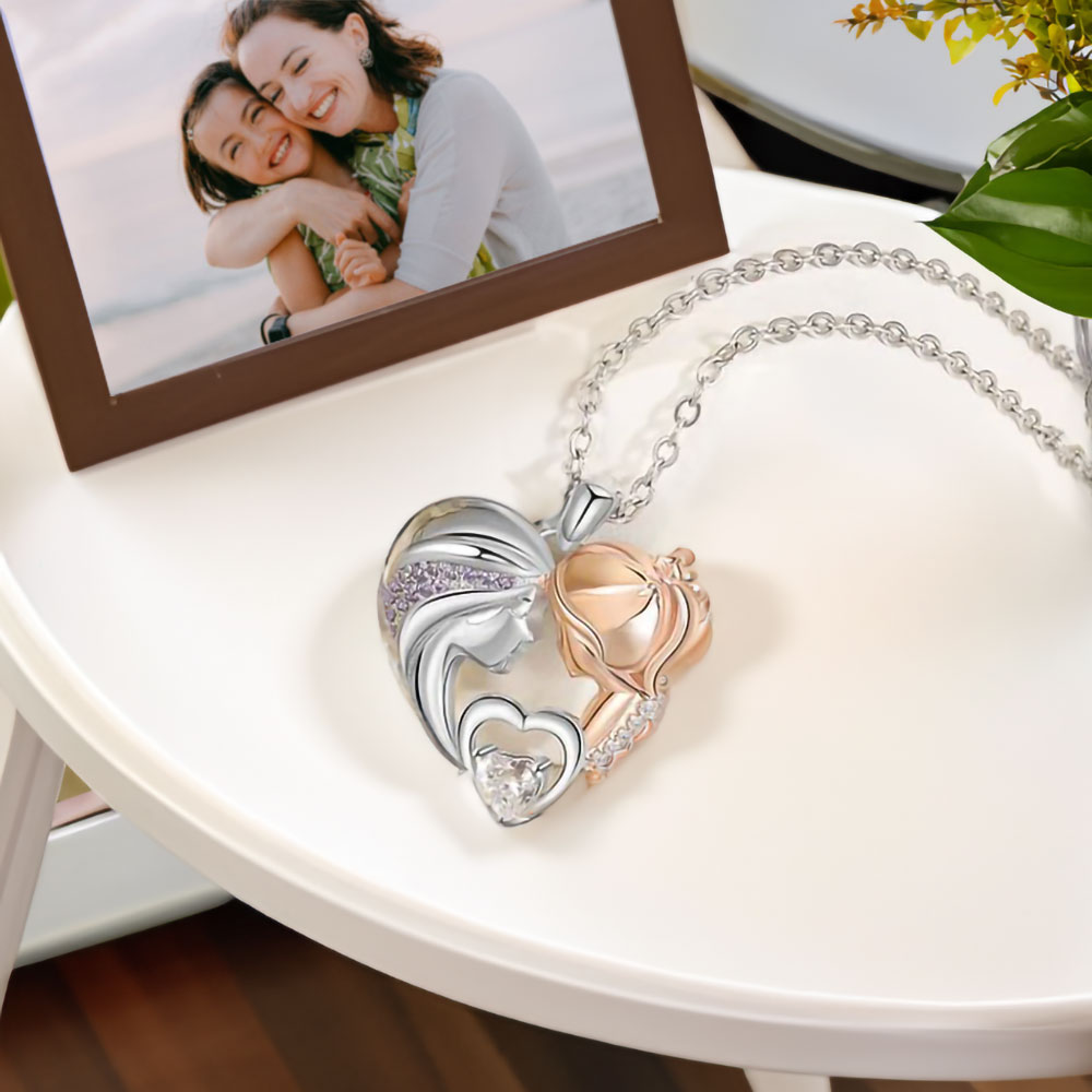 TheCharmWorks Herz Anhänger Sterling Silber - Mit CZ Kristall Geburtsstein