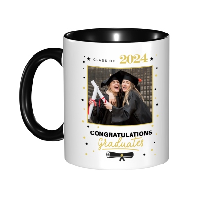 Personalized Photo Graduation Mug Class of 2024, Customized 11oz Coffee Cup for Graduation Party, Graduation Souvenir Gift for Graduate/Master/College