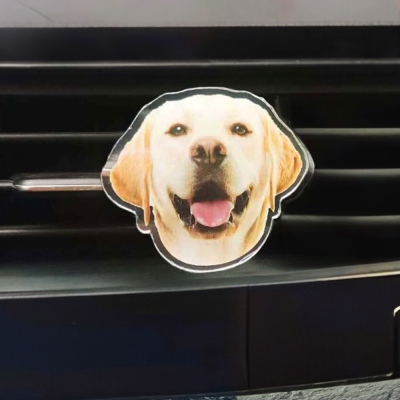 Personalized Pet Photo Car Aromatherapy, Pet Picture Car Air Freshener, Pet Face Acrylic Aromatherapy with Aroma Tablet Insert, Gift for Pet Lover