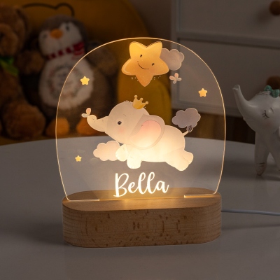 Personalisiertes Nachtlicht aus Acryl mit Tiernamen, Kinderzimmer Dekor, Nachttischlampe, Babyparty-Geschenk, Geburtstagsgeschenk für Neugeborene/Kleinkinder/Kinder