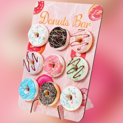 Donut-Wandständer, wiederverwendbarer Donut-Lebensmittelbretthalter aus Holz, Desserttisch für Feiertagspartys, Hochzeits-/Geburtstags-/Babyparty-Dekoration
