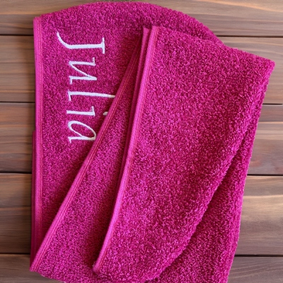 Personalized Name Turban Twist Head Towel, 100% Terry Cloth Cotton Wrap with Stays In Place Band, Housewarming/Mother's Day Gift for Women/Friends