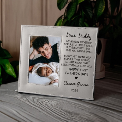 Personalized First Father's Day Gifts, Baby and Daddy Picture Frame, Girl/Boy Nursery Decor, New Dad Gifts from Baby, Birthday/Christmas Gifts for Man
