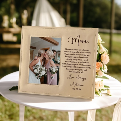 Personalized Mother of the Bride Photo Frame, Mother and Daughter Unique Picture Frame, To My Mother on My Wedding Day Present, Thank You Gift for Mom