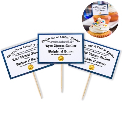 Personalized Graduation Diplomas Cupcake Toppers, Set of 12, Graduation Party Cake Decor Class of 2024, Gift for Graduates/Students/Classmates